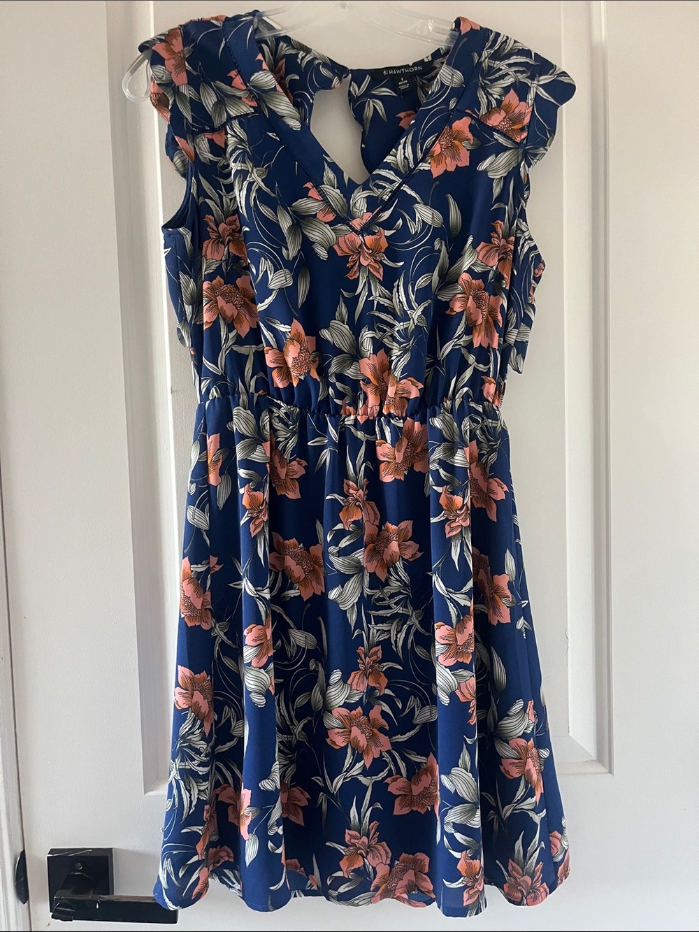 41 Hawthorne floral dress with flutter sleeves